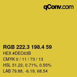 カラーコード: RGB 222.3 198.4 59 | qconv.com