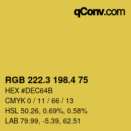 カラーコード: RGB 222.3 198.4 75 | qconv.com