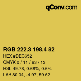カラーコード: RGB 222.3 198.4 82 | qconv.com