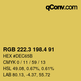 カラーコード: RGB 222.3 198.4 91 | qconv.com