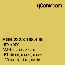 カラーコード: RGB 222.3 198.4 96 | qconv.com