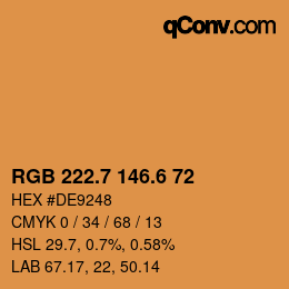 カラーコード: RGB 222.7 146.6 72 | qconv.com