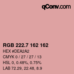 カラーコード: RGB 222.7 162 162 | qconv.com
