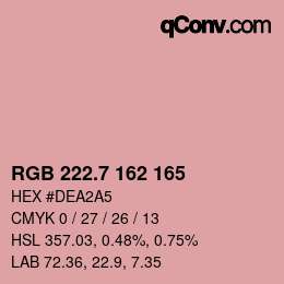 カラーコード: RGB 222.7 162 165 | qconv.com