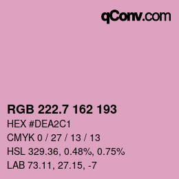 カラーコード: RGB 222.7 162 193 | qconv.com