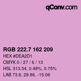 カラーコード: RGB 222.7 162 209 | qconv.com