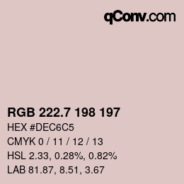 カラーコード: RGB 222.7 198 197 | qconv.com