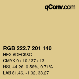 カラーコード: RGB 222.7 201 140 | qconv.com