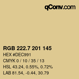 カラーコード: RGB 222.7 201 145 | qconv.com