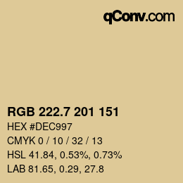 カラーコード: RGB 222.7 201 151 | qconv.com