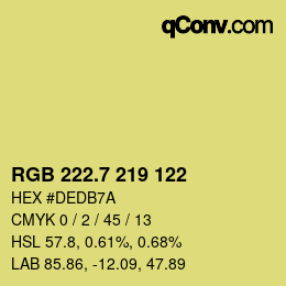 カラーコード: RGB 222.7 219 122 | qconv.com