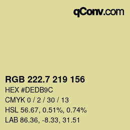 カラーコード: RGB 222.7 219 156 | qconv.com