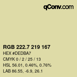 カラーコード: RGB 222.7 219 167 | qconv.com