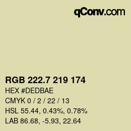 カラーコード: RGB 222.7 219 174 | qconv.com