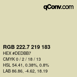 カラーコード: RGB 222.7 219 183 | qconv.com