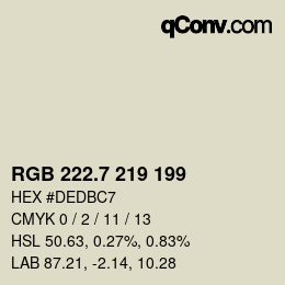 カラーコード: RGB 222.7 219 199 | qconv.com