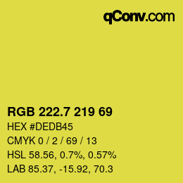 カラーコード: RGB 222.7 219 69 | qconv.com