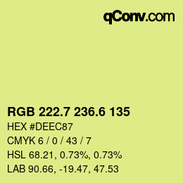 カラーコード: RGB 222.7 236.6 135 | qconv.com