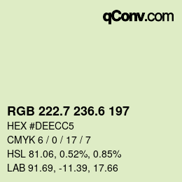 カラーコード: RGB 222.7 236.6 197 | qconv.com