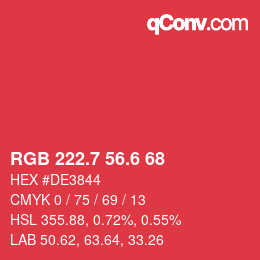 カラーコード: RGB 222.7 56.6 68 | qconv.com