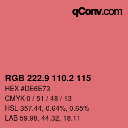 Color code: RGB 222.9 110.2 115 | qconv.com