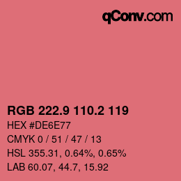 Color code: RGB 222.9 110.2 119 | qconv.com