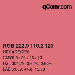 カラーコード: RGB 222.9 110.2 120 | qconv.com
