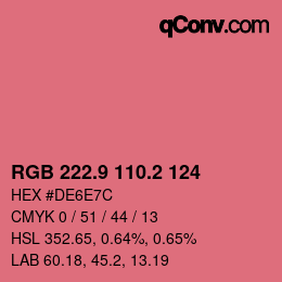 Color code: RGB 222.9 110.2 124 | qconv.com