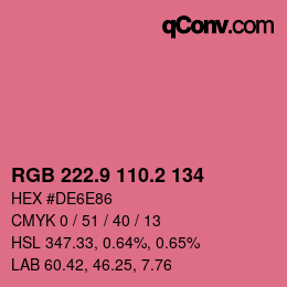 Color code: RGB 222.9 110.2 134 | qconv.com