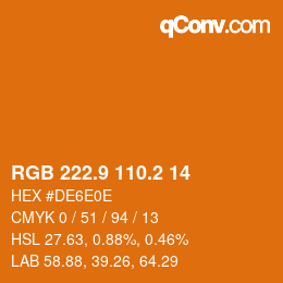 Farbcode: RGB 222.9 110.2 14 | qconv.com