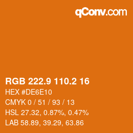 カラーコード: RGB 222.9 110.2 16 | qconv.com