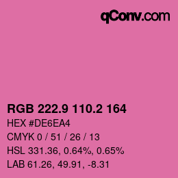 カラーコード: RGB 222.9 110.2 164 | qconv.com