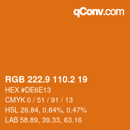 Farbcode: RGB 222.9 110.2 19 | qconv.com