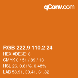 Color code: RGB 222.9 110.2 24 | qconv.com