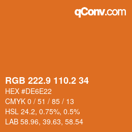 Color code: RGB 222.9 110.2 34 | qconv.com