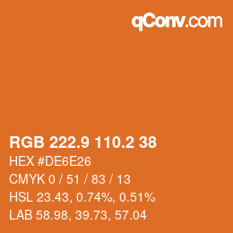 Color code: RGB 222.9 110.2 38 | qconv.com