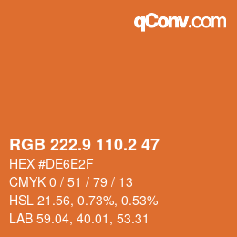 Color code: RGB 222.9 110.2 47 | qconv.com
