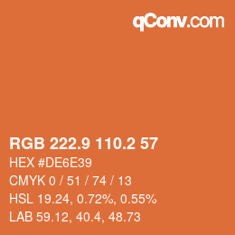 Farbcode: RGB 222.9 110.2 57 | qconv.com