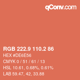 Color code: RGB 222.9 110.2 86 | qconv.com