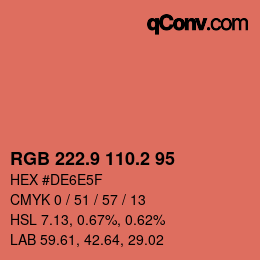 Color code: RGB 222.9 110.2 95 | qconv.com