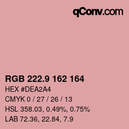 カラーコード: RGB 222.9 162 164 | qconv.com