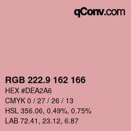 Color code: RGB 222.9 162 166 | qconv.com