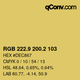 カラーコード: RGB 222.9 200.2 103 | qconv.com
