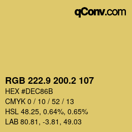 カラーコード: RGB 222.9 200.2 107 | qconv.com