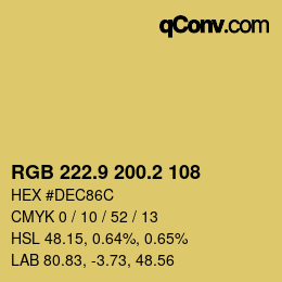 カラーコード: RGB 222.9 200.2 108 | qconv.com