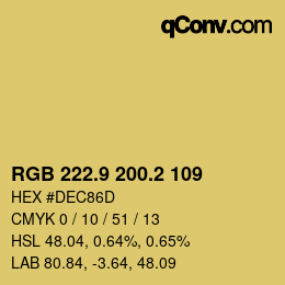カラーコード: RGB 222.9 200.2 109 | qconv.com