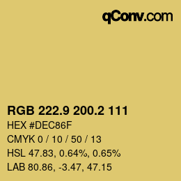 カラーコード: RGB 222.9 200.2 111 | qconv.com