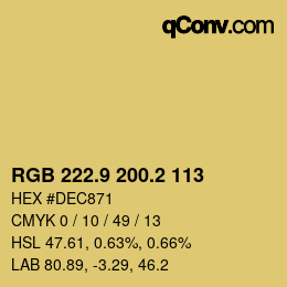 Código de color: RGB 222.9 200.2 113 | qconv.com