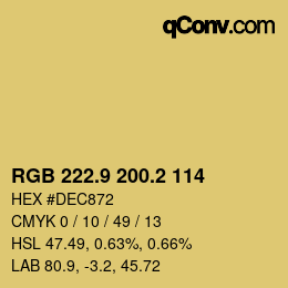 Code couleur: RGB 222.9 200.2 114 | qconv.com