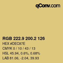 Color code: RGB 222.9 200.2 126 | qconv.com